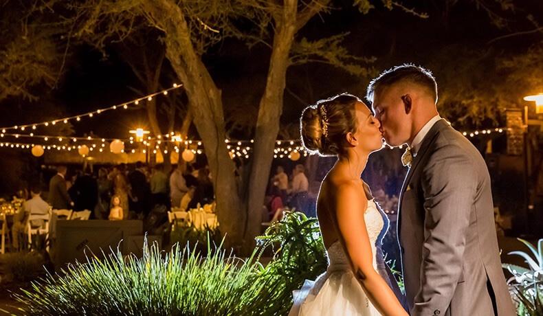 Couple kissing-evening scene