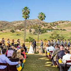 A view down the aisle to a wedding at Kijamii Overlook