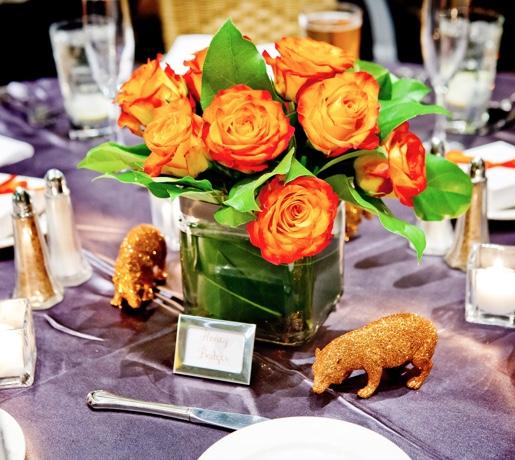 orange roses centerpiece